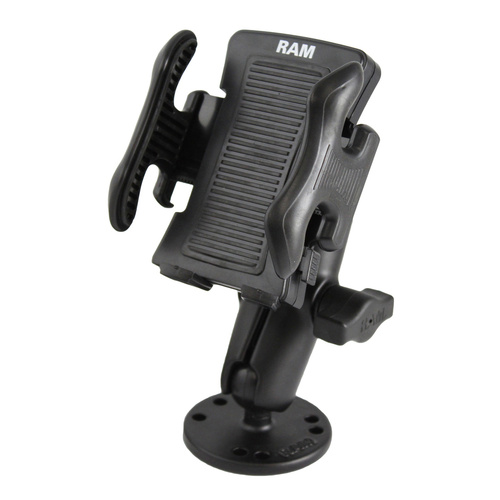 RAM Drill-Down Mount with Spring-Loaded Phone Holder