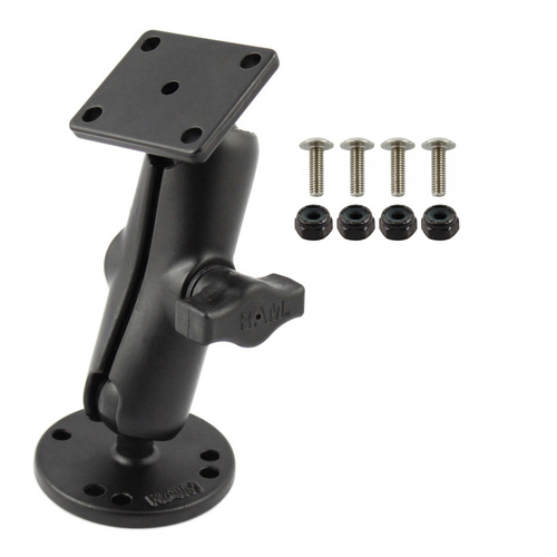 RAM-B-139U-CA1 :: RAM Drill-Down Double Ball Mount with Rectangle AMPS Plate & Hardware