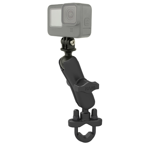RAM U-Bolt Double Ball Mount with Action Camera Adapter - Medium