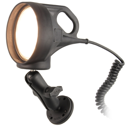 RAM-B-152-339 :: RAM Magnetic Double Ball Mount with LED Spotlight