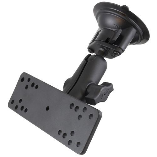 RAM-B-166-111U :: RAM Twist-Lock™ Suction Cup Mount with Electronics Plate - Medium