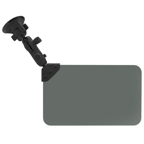 RAM-B-166-326-VIS-G1U :: RAM Twist-Lock™ Suction Cup Mount with Swivel Socket Arm & Sun Visor