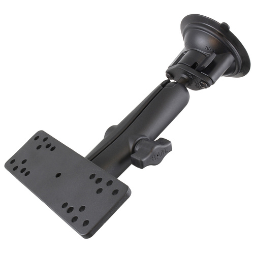 RAM-B-166-C-111U :: RAM Twist-Lock™ Suction Cup Mount with Electronics Plate - Long