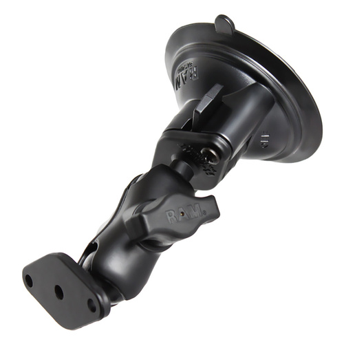 RAM-B-166U-A :: RAM Twist-Lock™ Suction Cup Double Ball Mount - Short