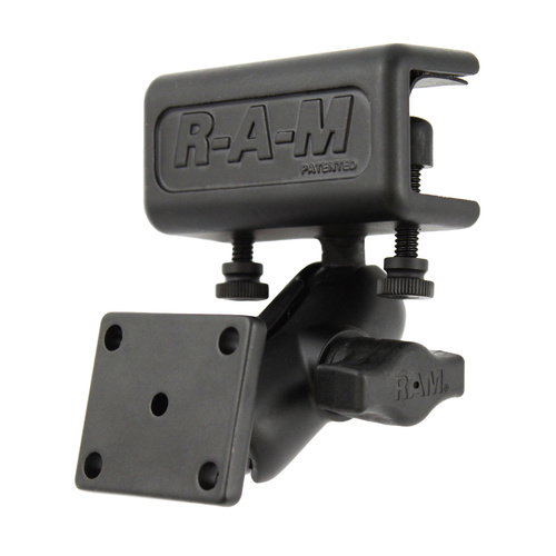 RAM-B-177-347U :: RAM Glare Shield Clamp Double Ball Mount with AMPS Hole Pattern