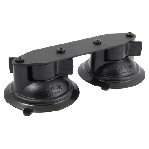 RAM-B-189B-FRO1U :: RAM Twist-Lock™ Dual Suction Cup Base with Straight Plate
