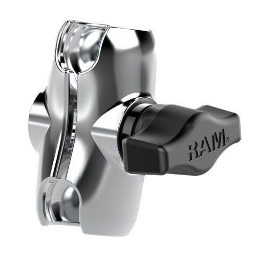 RAM-B-201-ACHU :: RAM Chrome Double Socket Arm - B Size Short