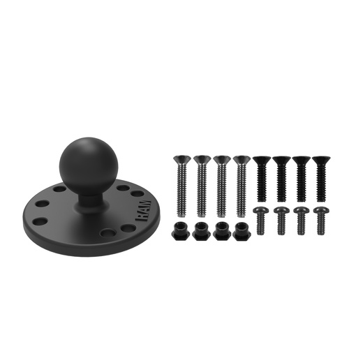 RAM-B-202-G1U :: RAM Round Plate with Ball & Mounting Hardware for Garmin GPSMAP + More