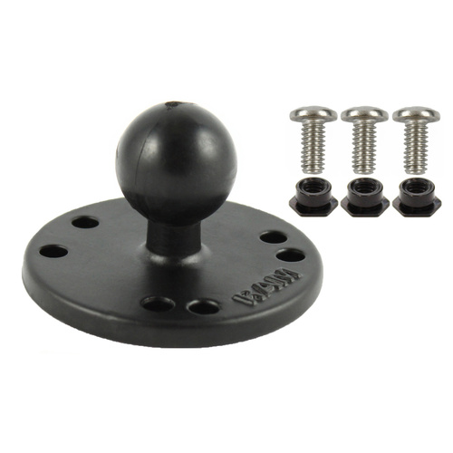 RAM-B-202-G2U :: RAM Round Plate with Ball & #6-32 Hardware for Garmin GPSMAP + More