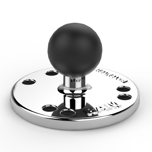 RAM-B-202CHU :: RAM Chrome Round Plate with Ball