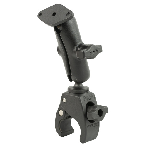 RAM-B-400-238U :: RAM Tough-Claw™ Small Clamp Mount with Diamond Plate - Medium Arm