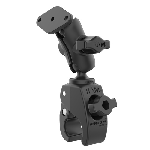 RAM-B-400-A-238U :: RAM Tough-Claw™ Small Clamp Mount with Diamond Plate - Short Arm