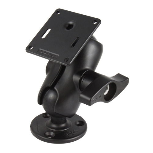RAM-D-101U-C-MI1-2461 :: RAM Double Ball Mount with 75x75mm VESA Plate and Jam Nut - Short
