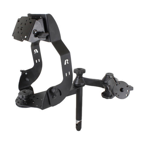 RAM-DIS-MDT2-8-SW2 :: RAM MDT Display Mount with Long Flange, Swing Arms & 8" Upper Pole