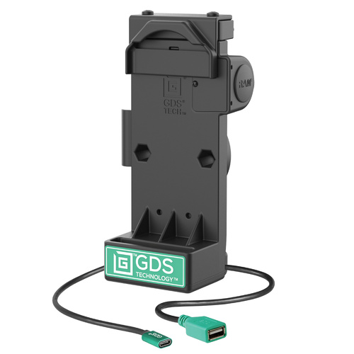 RAM-GDS-DOCK-V12-U1CPDU ::GDS Uni-Conn™ Non-Locking Spring Loaded Power + Single USB-A Dock