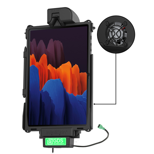 RAM-GDS-DOCKF-SAM78U :: GDS VEHICLE DOCK MUSB W/ FAN FOR SAMSUNG TAB S7+ 12.4" SM-T970