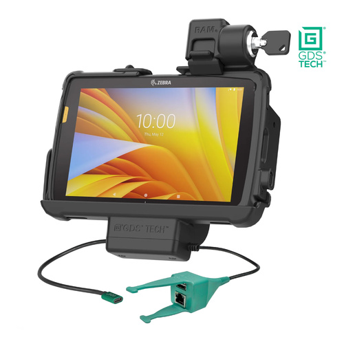 RAM-GDS-DOCKL-ZE20-RJ45AU ::Locking GDS Dock + USB-A & RJ45 for Zebra ET4x 8" with IntelliSkin