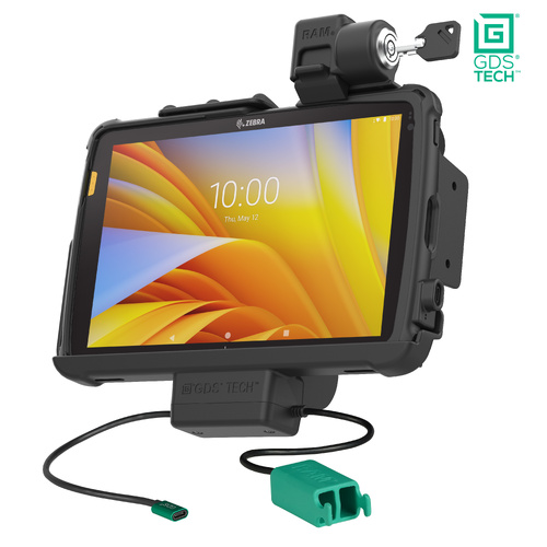RAM-GDS-DOCKL-ZE21PD2U :: GDS POWER + DUAL DATA VEHICLE LOCKING DOCK FOR ZEBRA ET40/45 10" TABLET IN INTELLISKIN