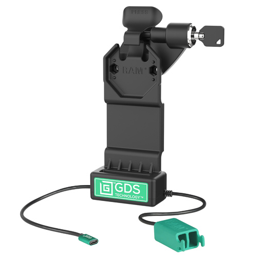 RAM-GDS-DOCKLR-U1CD2U ::GDS Uni-Conn™ Right Locking Power + Dual USB-A Dock