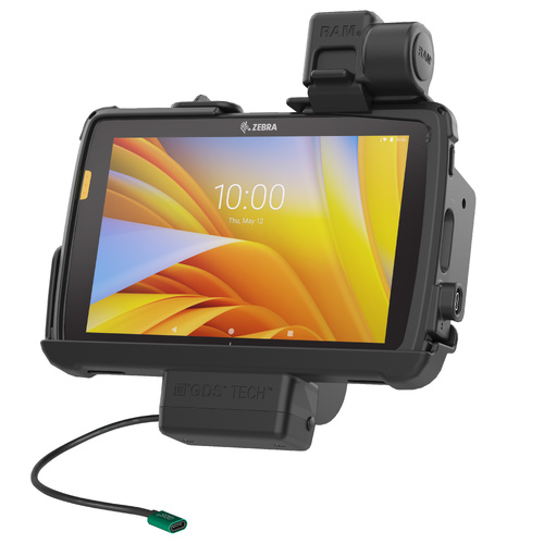 RAM-GDS-DOCKNLL-ZE20PU :: GDS POWER ONLY NON-LOCKING LATCH VEHICLE DOCK FOR ZEBRA ET40/45 8" TABLETS WITH INTELLISKIN
