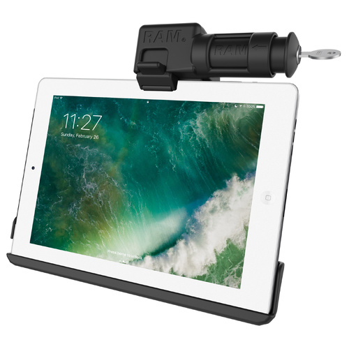 RAM EZ-Roll'r™ Keyed Locking Holder for iPad 6th Gen, Air 2 + More