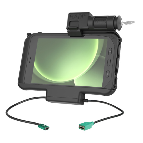 RAM-HOL-SAM58CPKL-1AU :: RAM Key Locking Power + Data Dock for Samsung Tab Active5 & 3