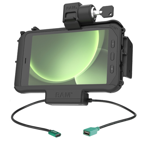 RAM-HOL-SAM58CPKLN-1AU :: RAM Locking Modular Power + Single USB Dock for Samsung Tab Active5 & 3