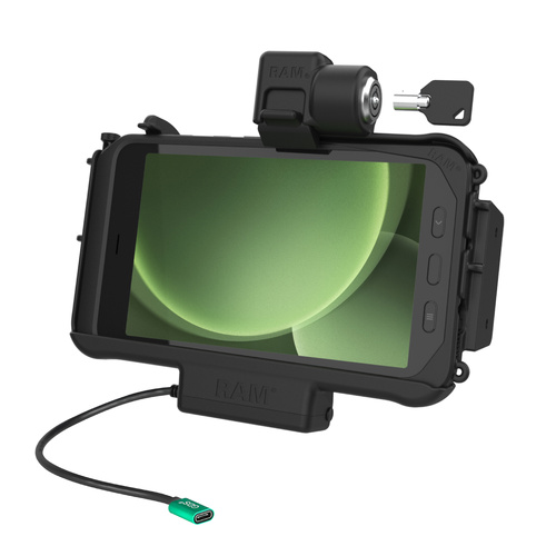 RAM-HOL-SAM58CPKLNU :: RAM Locking Modular USB-C Powered Dock for Samsung Tab Active5 & 3