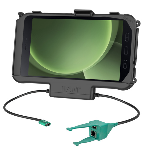 RAM USB-C Powered Dock + USB-A & RJ45 Data for Samsung Tab Active5 & 3