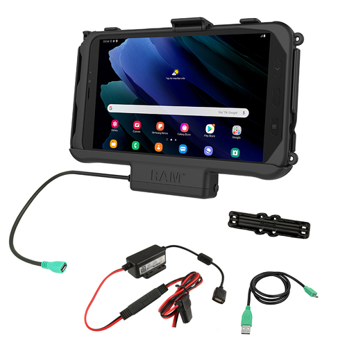 RAM-HOL-SAM60P-V7B1U :: UNPKD EZ-ROLL'R DOCK SAMSUNG TAB ACTIVE2 & TAB ACTIVE3 WITH HARDWIRE CHARGER