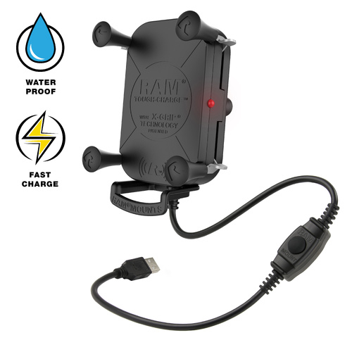 RAM Tough-Charge™ with X-Grip 15W Waterproof Wireless Charging Holder