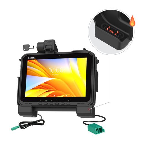 RAM Power + Dual USB Locking Dock for Zebra ET6x - Heated Pins