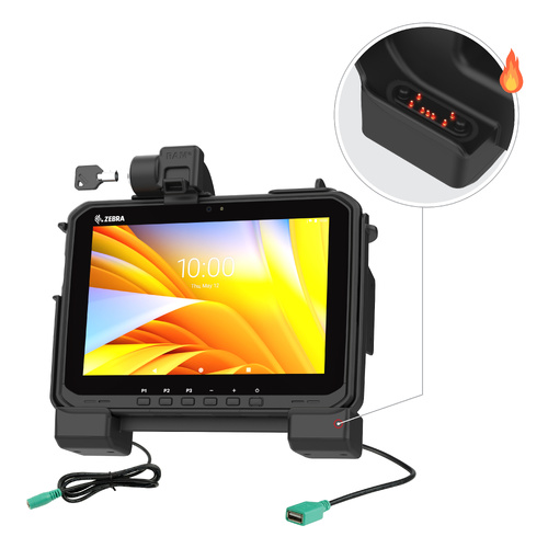 RAM Power + Data Locking Dock for Zebra ET6x - Heated Pins