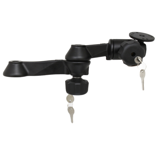 RAM-VB-110-1LU :: RAM 12" Locking Double Swing Arm with Round Plate