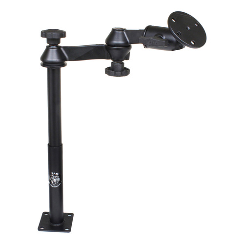 RAM-VP-SW1-129-240 :: RAM Tele-Pole™ with 12" & 9" Poles, Swing Arms & Large Round Plate