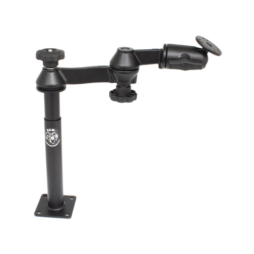 RAM-VP-SW1-89 :: RAM Tele-Pole with 8" And 9" Poles, Double Swing Arms And Round Plate