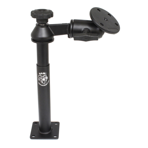 RAM-VP-SW2-89-240 :: RAM Tele-Pole™ with 8" & 9" Poles, Single Swing Arm & Large Round Plate