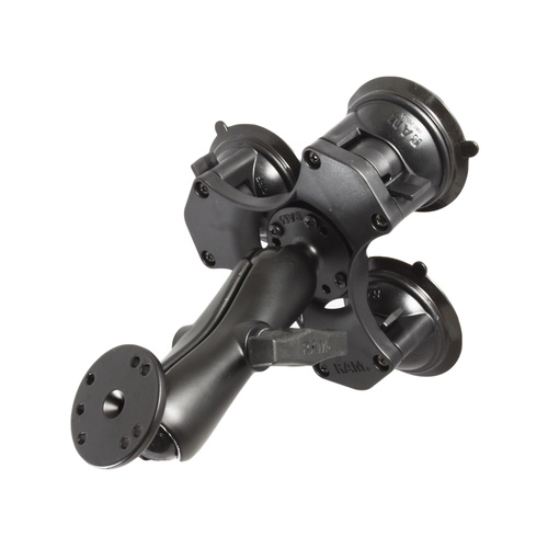 RAP-365-101U :: RAM Twist-Lock Triple Suction Cup Mount With Round Plate