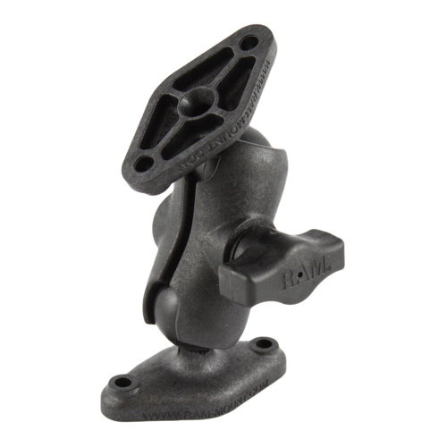 RAP-B-102U-A :: RAM Composite Double Ball Mount with Two Diamond Plates - Short