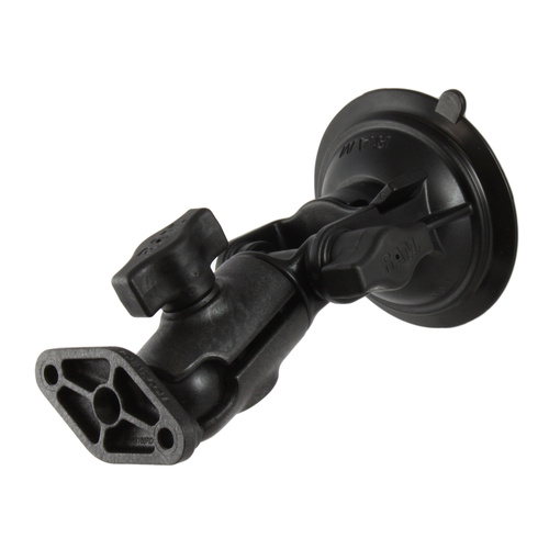 RAP-B-104-224U :: RAM Twist-Lock™ Composite Suction Cup Ratchet Mount with Diamond Plate