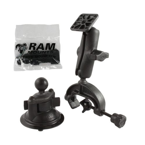 RAP-B-121-224-1U :: RAM Twist-Lock™ Suction Cup and Composite Yoke Clamp Mount