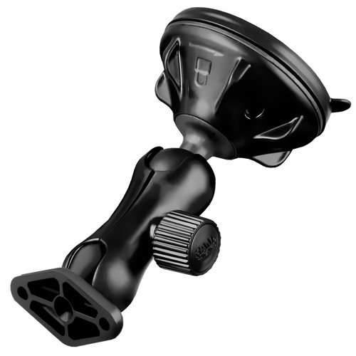 RAP-B-166-2U :: RAM Twist-Lock™ Low-Profile Suction Cup Double Ball Mount