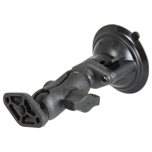 RAP-B-166U-A :: RAM Twist-Lock™ Composite Suction Cup Double Ball Mount - Short