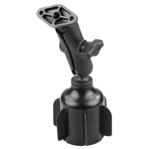 RAP-B-299-4-238U :: RAM Stubby™ Cup Holder Mount with Diamond Plate