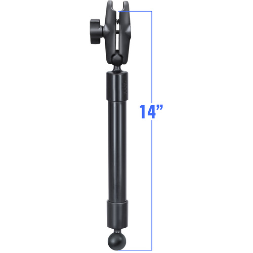 RAP-BB-230-14-201U :: RAM 14" PVC Pipe Extension With Ball Ends And Double Socket Arm