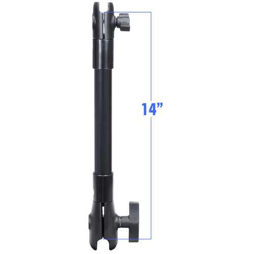 RAP-CB-201-14U :: RAM 14" PVC Pipe Extension with B Size & C Size Socket Arms
