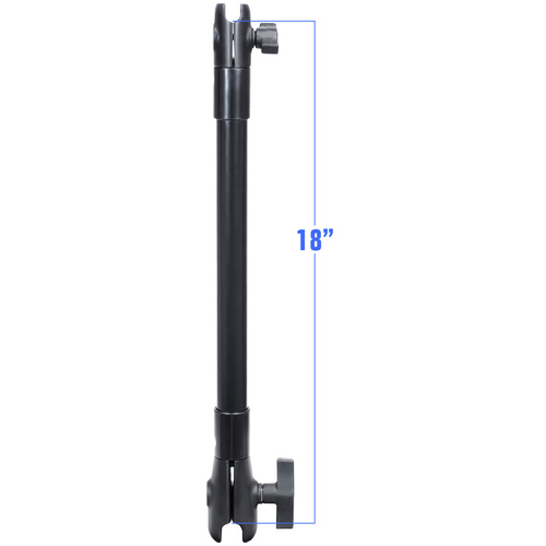 RAP-CB-201-18U :: RAM 18" PVC Pipe Extension with B Size & C Size Socket Arms