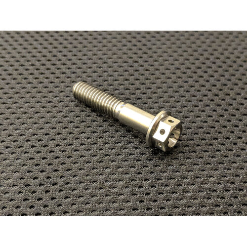 RaceFasteners M6 x 1 Titanium Drilled Hex Flange Bolt (30mm)