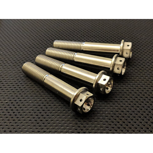 RaceFasteners Titanium Front Caliper Drilled Hex Bolt Kit To Suit Yamaha XSR900 (2016 - 2021)