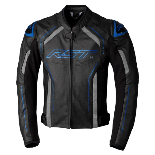 RST S-1 CE LEATHER JACKET | BLACK/GREY/BLUE (17) / 52 (EUROPEAN)